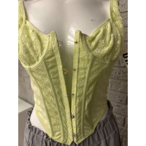Urban Outfitters Women Out From Under Sheer Lace Corset Top Size L - Picture 7 of 9